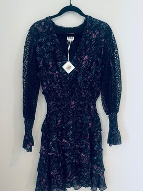 haute hippie beaded silk dress Haute Hippie Women's Dress 100% Silk Beaded Shiny Mini Black New Size Small  4